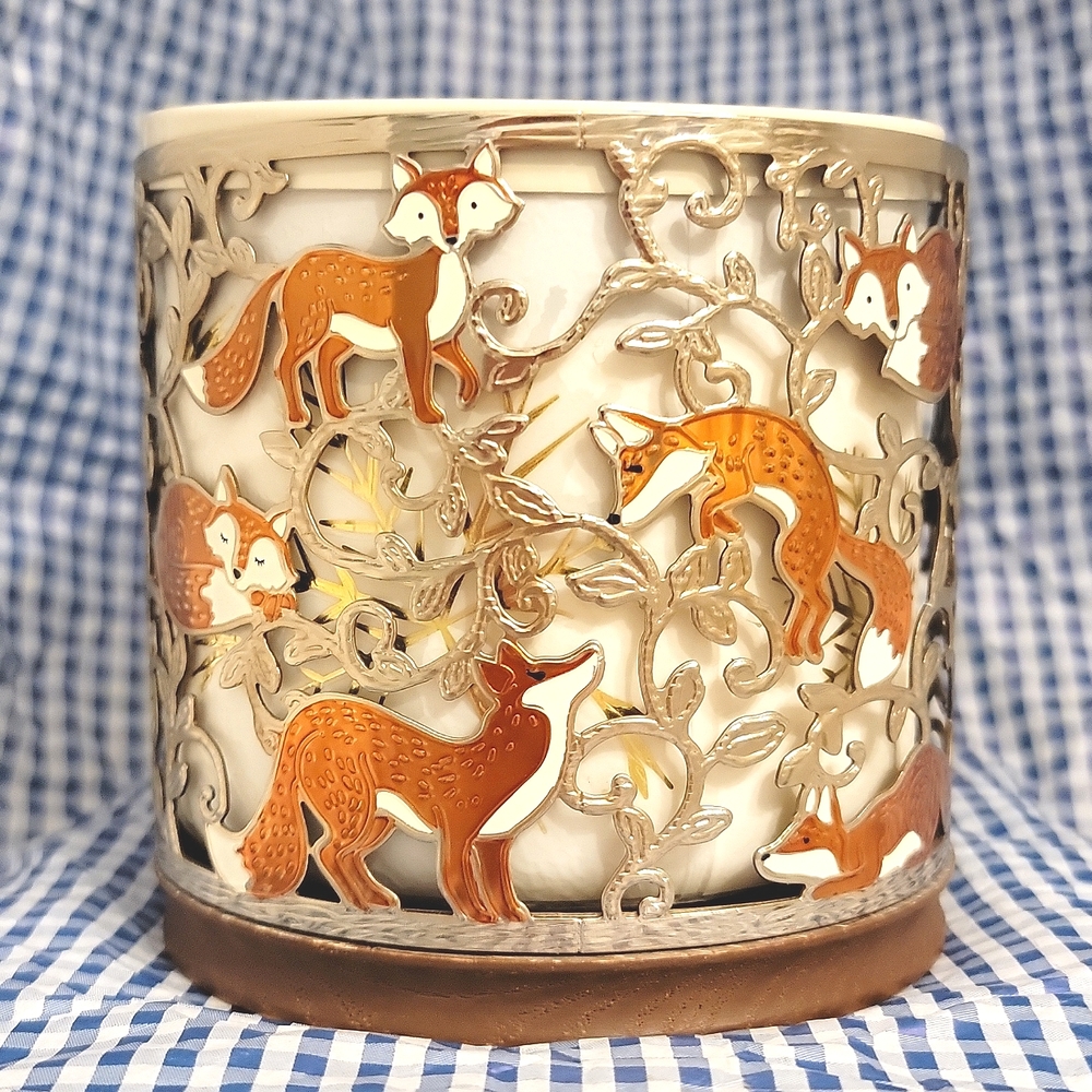 NWT Bath & Body Works Frolicking Foxes 3 Wick Candle Holder 🦊